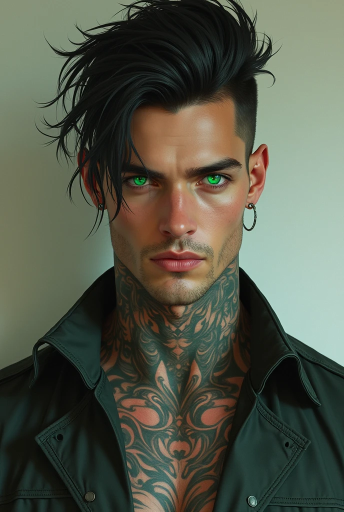 Italian green eyes tattooed tall body
