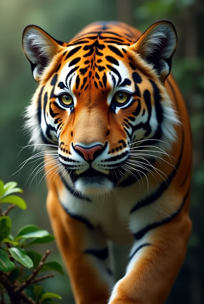 Create a fantastic Amazonian jaguar. A mix of jaguar and tiger. cuddly