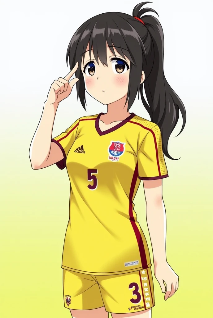 20th Generation.woman.Japan.soccer.j3.Kitakyushu City, Fukuoka Prefecture.Giravanz Kitakyushu.Umbrian.2024authentic uniform.One person.anime.Yellow uniform.Toto logo