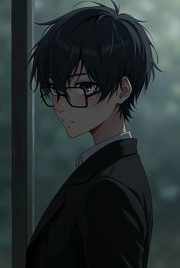 some dark sad vibe anime boy
Smile cool wife Audi black glasses