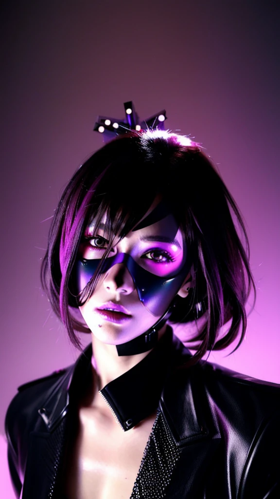 フェイスペイントをしたサイボーグのBeauty, whole body, cyber punk, Fashion Model, Beauty, Francis Bacon&#39;s painting style