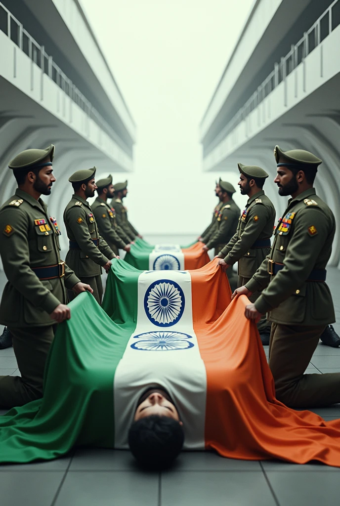 Indian flag upper
armys dead body