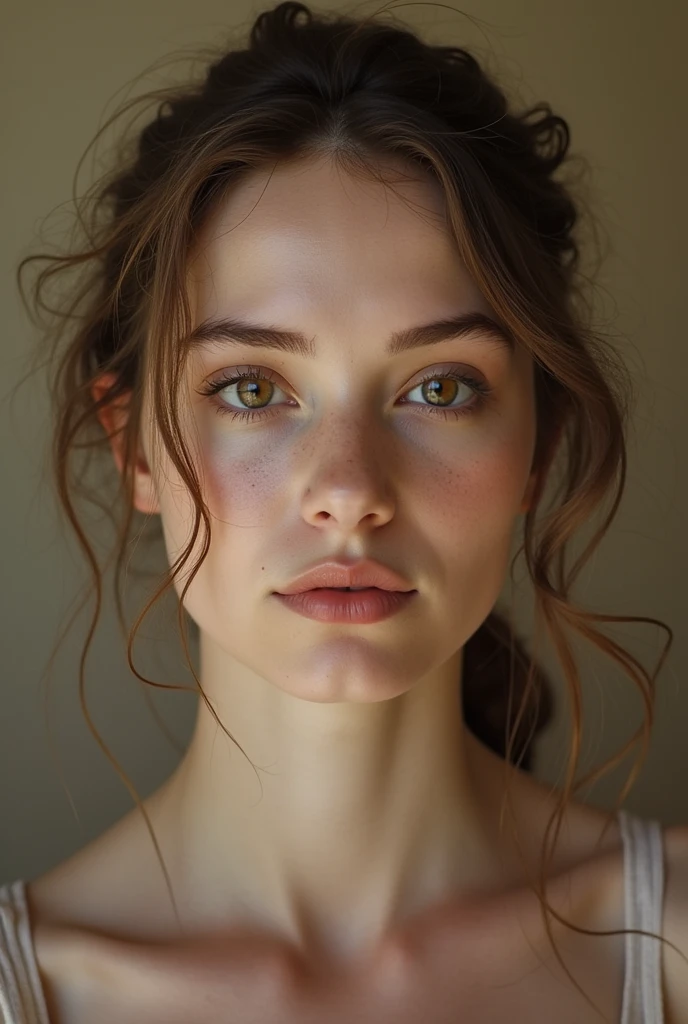 (close-up, editorial photograph of a 21 year old woman), (highly detailed face:1.4) (smile:0.7) (background inside dark, moody, private study:1.3) POV, by lee jeffries, nikon d850, film stock photograph ,4 kodak portra 400 ,camera f1.6 lens ,rich colors ,hyper realistic ,lifelike texture, dramatic lighting , cinestill 800,
