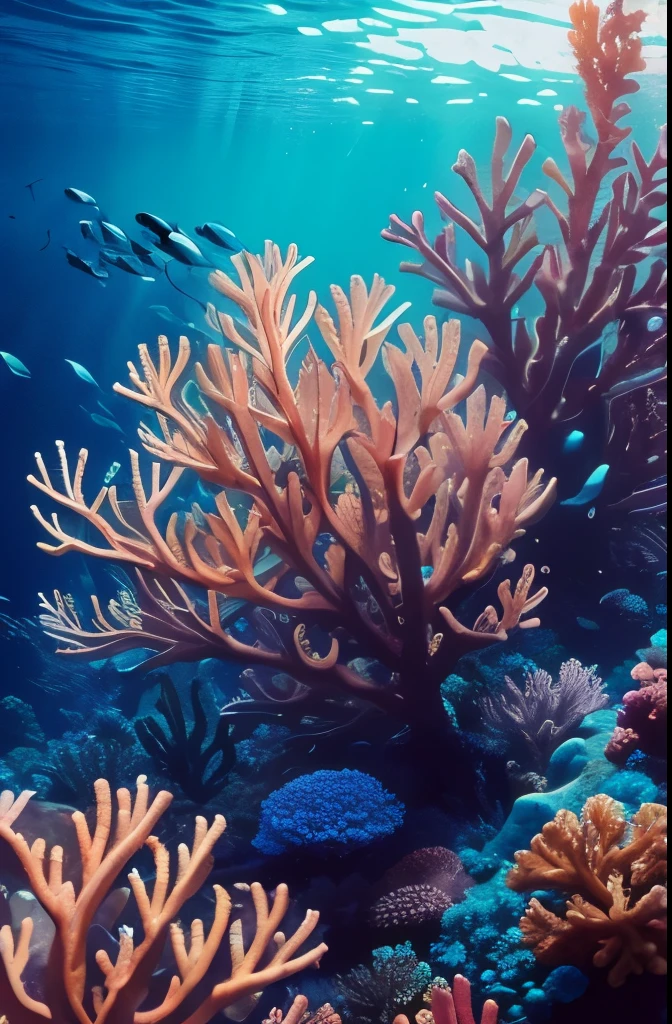 there are many different colored flowers that are growing on the coral, a microscopic photo by Anna Haifisch, pexels, psychedelic art, colorful coral, vibrant corals, beautiful colorful corals, harmony of neon glowing coral, coral underwater colorful, radiating atomic neon corals, corals, rainbow corals, beautiful colorful, underwater soft colours, coral