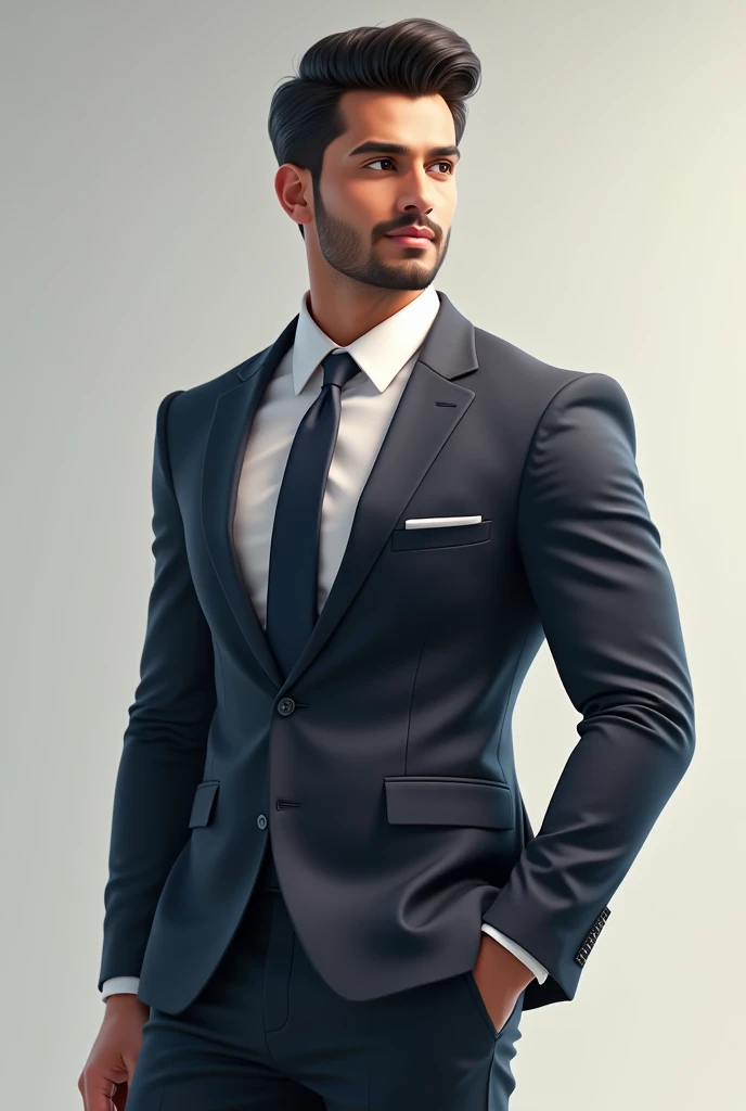 Animated Indian young fitness men ceo photo.