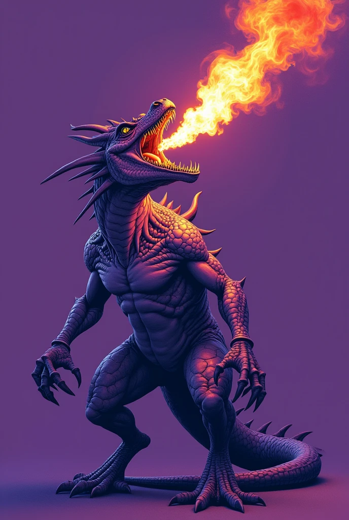 Purple team shirt, realistic fire-breathing toothless print with details