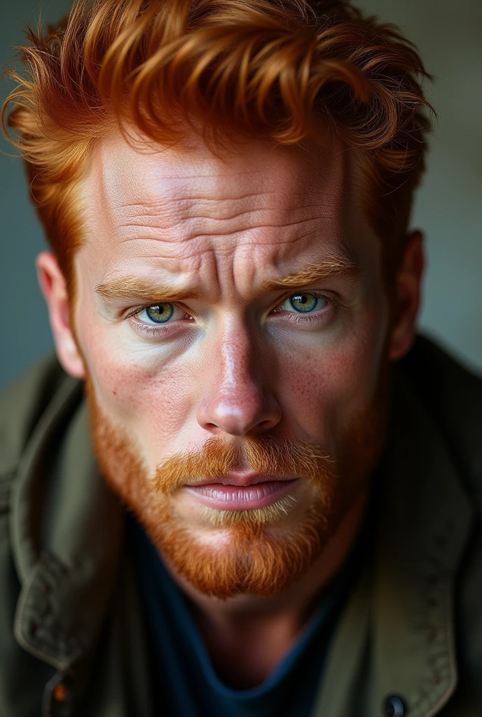 Realistic photo of red-haired man