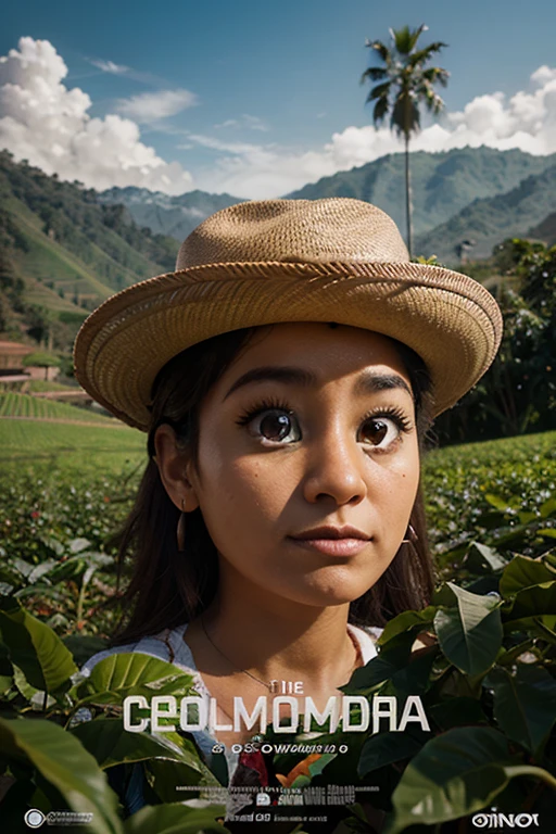 Create me a Colombian Pixar-type movie poster with influence from the coffee region