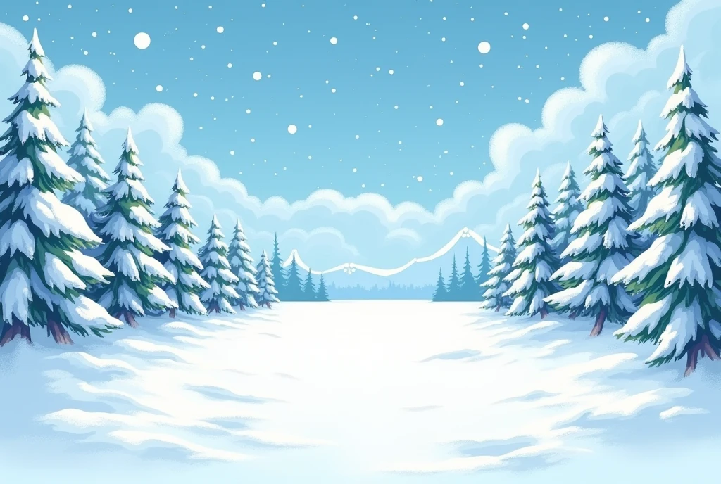 Draw background illustrations。
A world covered in snow。