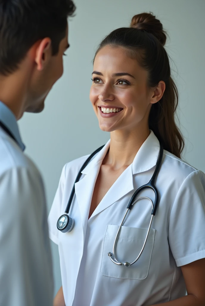 Woman viewed by gynecologist