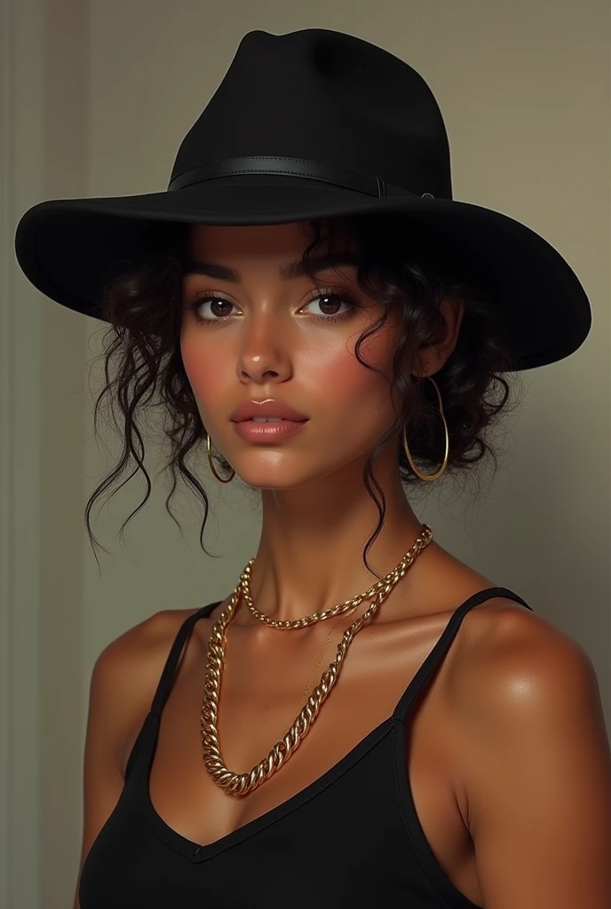i want to fit hat on my picture with gold chain neck