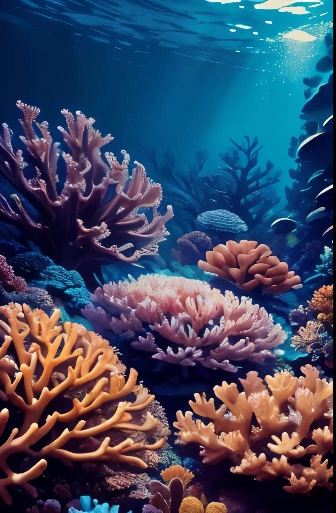 there are many different colored flowers that are growing on the coral, a microscopic photo by Anna Haifisch, pexels, psychedelic art, colorful coral, vibrant corals, beautiful colorful corals, harmony of neon glowing coral, coral underwater colorful, radiating atomic neon corals, corals, rainbow corals, beautiful colorful, underwater soft colours, coral