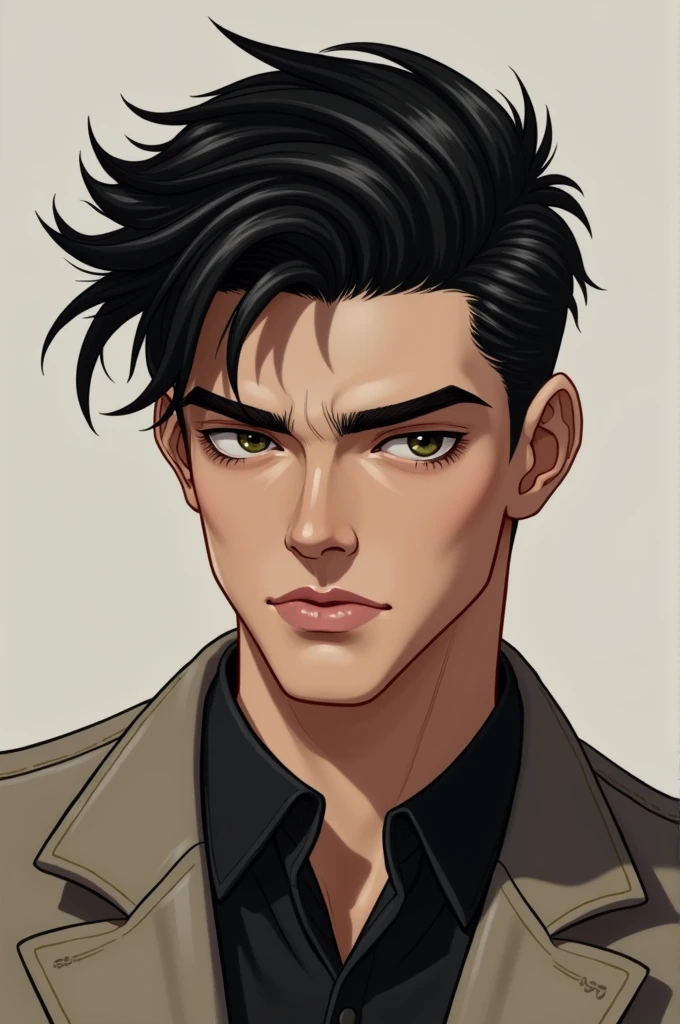 good looking male Black Hair Mushroom cut