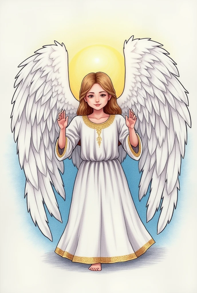 Draw a picture of the angel offering namaz. 