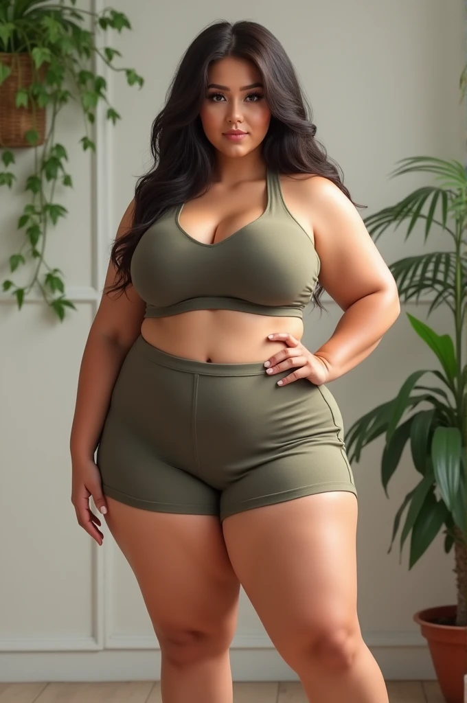 (Photorealistic: 1.2, Top Quality, 8K, Masterpiece: 1.1, Fat Belly Fat: 1.3, Plus Size Model: 1.3, Sensual: 1.3, Wet: 1.3), Sharp Focus: 1.2, Lying in bed, 20 years old, Smile, Brown hair, Bob cut, Woman with a big belly and a big belly, she has a round belly of swaying fat, her belly is thick and round, Big stomach, chic physique, proportions, swelling of exploding body, bloating, celshade!!!,, bbwchan, insanely bulging hips, Korean idol, detailed eyes and skin, impressive shadows, best ratio of four fingers and one thumb, sportswear