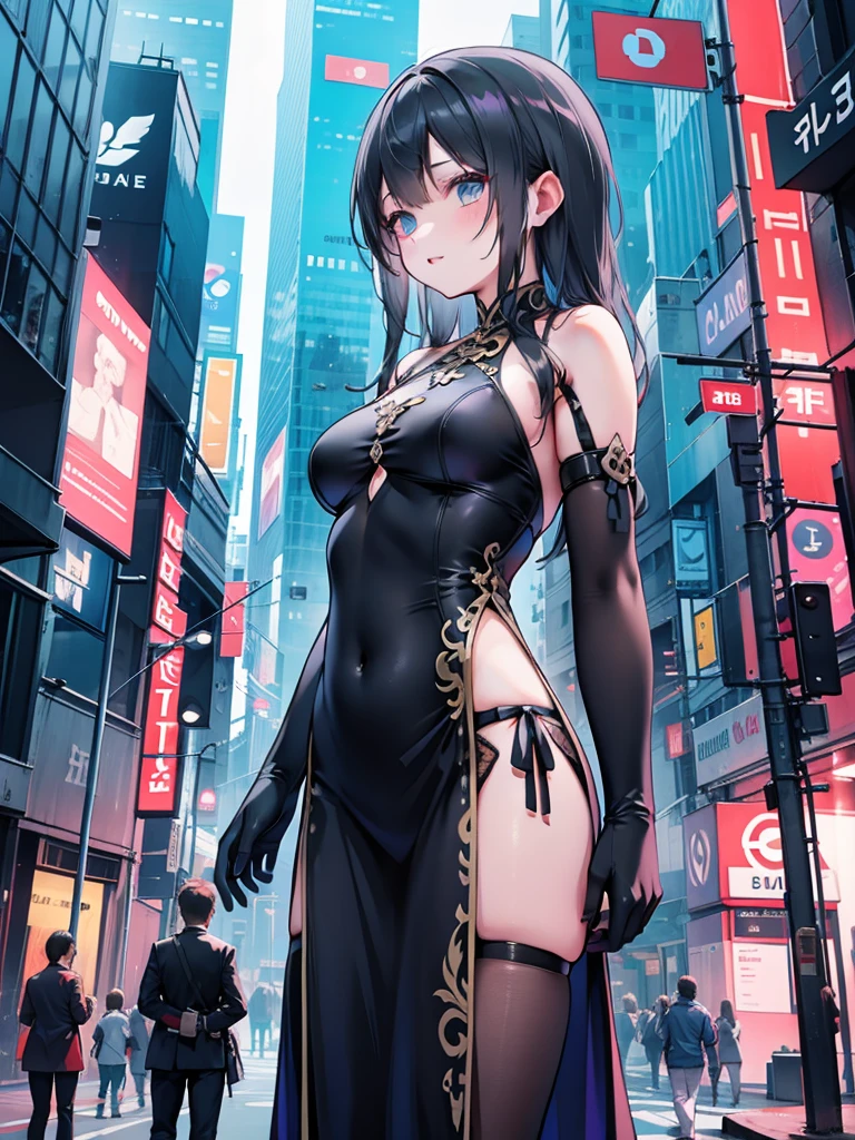 cyberpunk, dark angle,thai dress,realistic