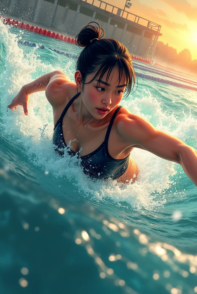 Asian swimmer