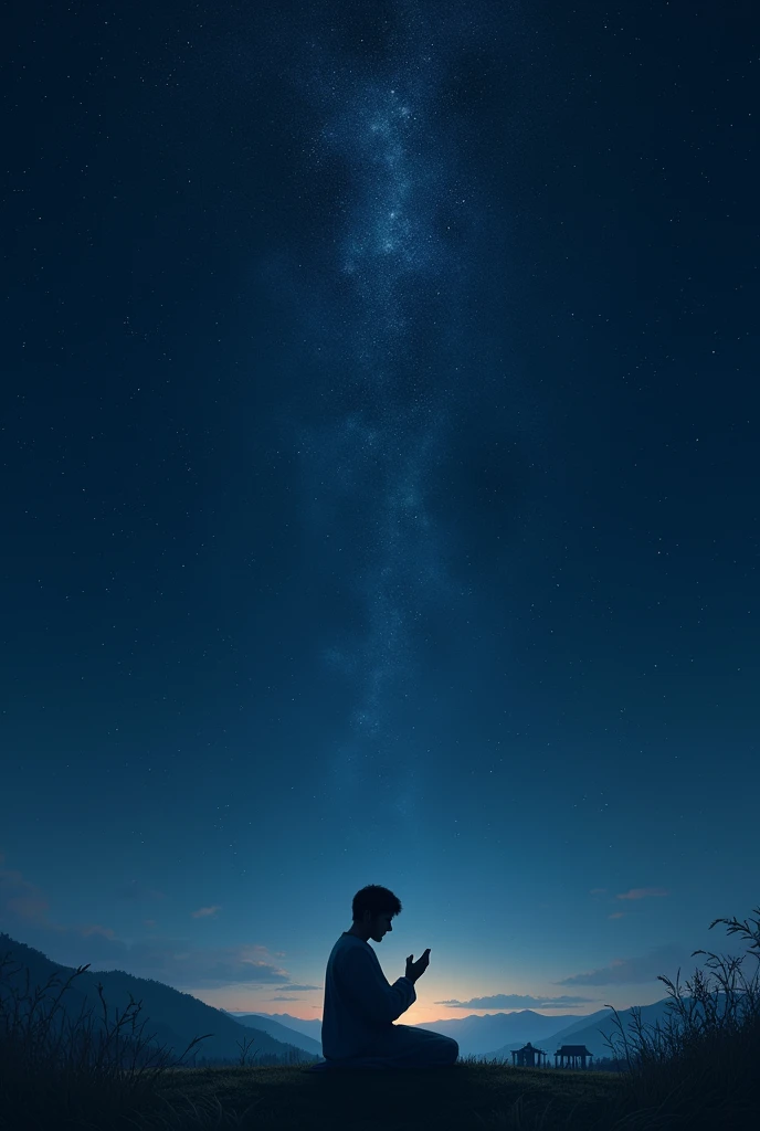 Create an image for prayer time starry sky