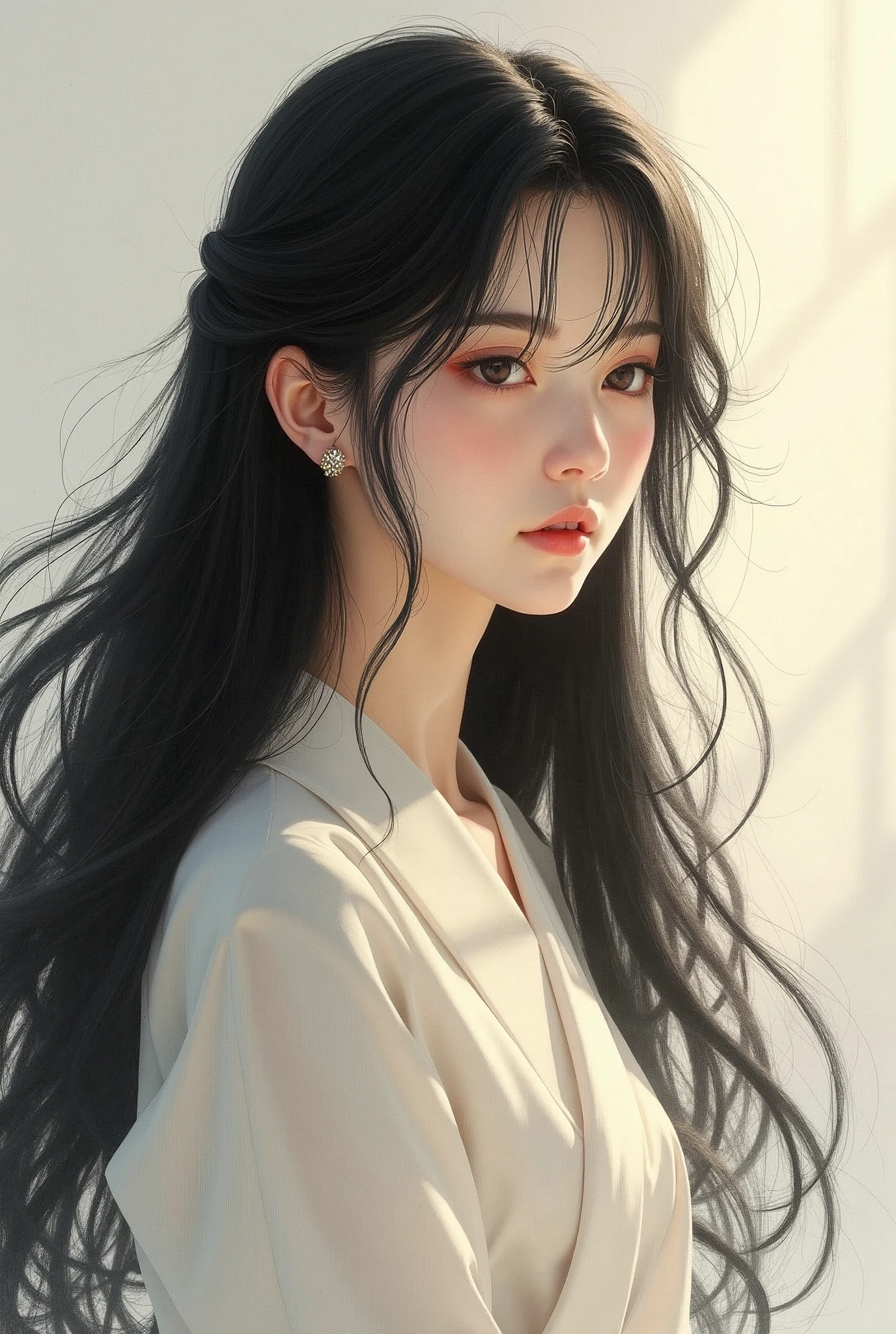 Artistic　woman　One person　Long Hair　Japanese　cute