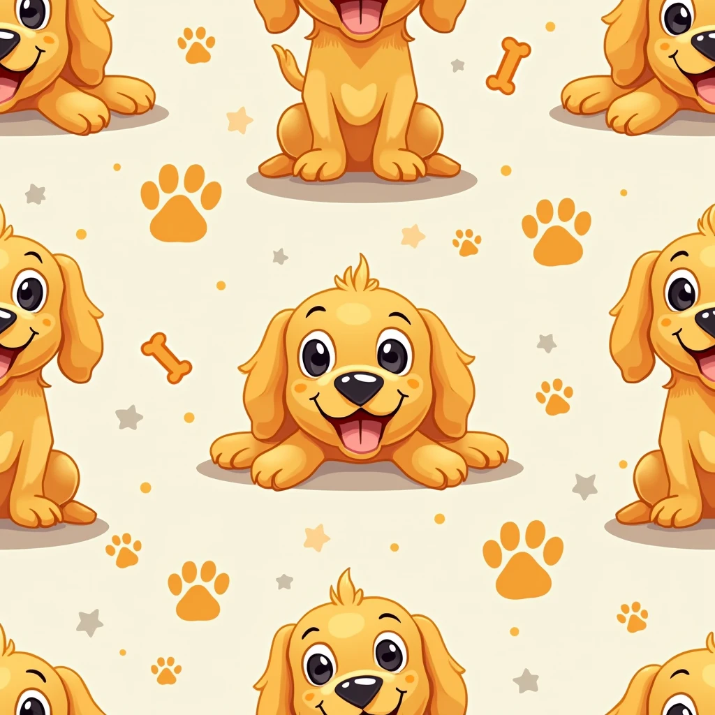 Cartoonish Golden retriever Pattern design