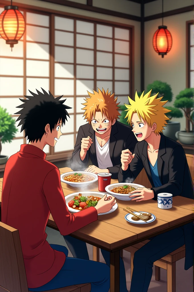 Anime big 3 eating together