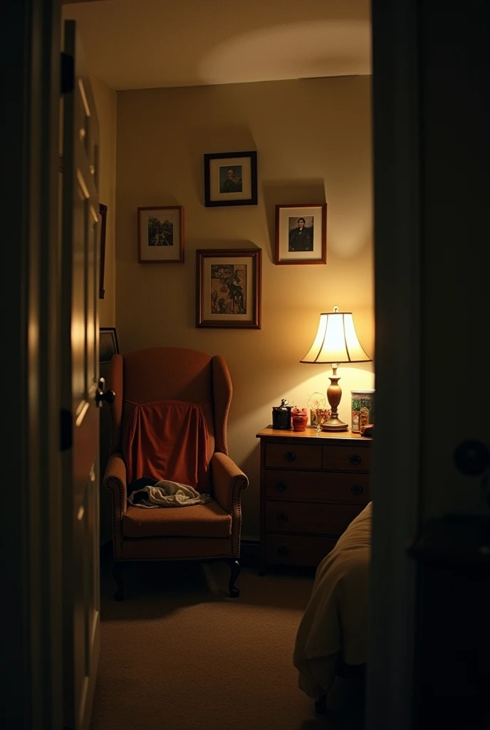 Low quality corner photo of a room with the lights off taken from a Motorola to make it look real to pretend I&#39;m in a friend&#39;s room