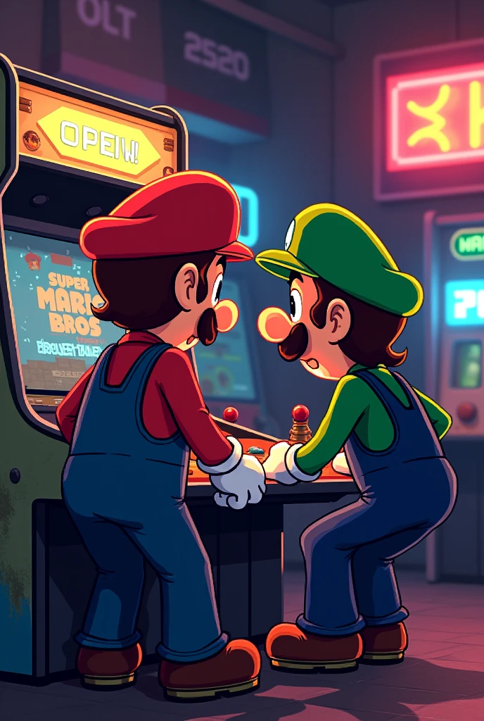 Mario bros playing arcade