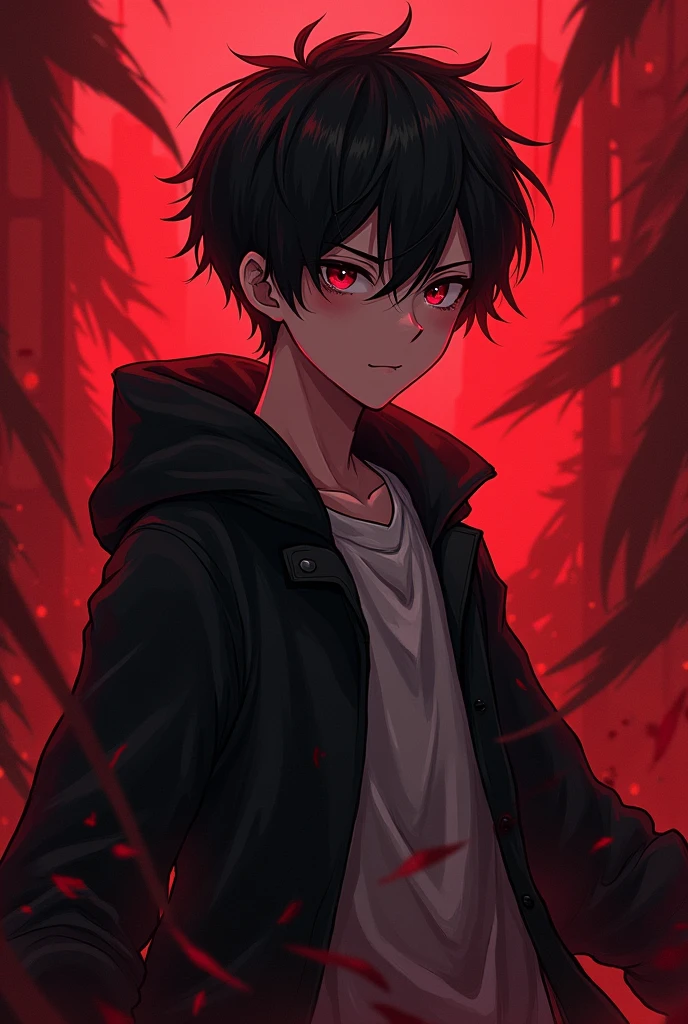 Anime boy in
Red dark area