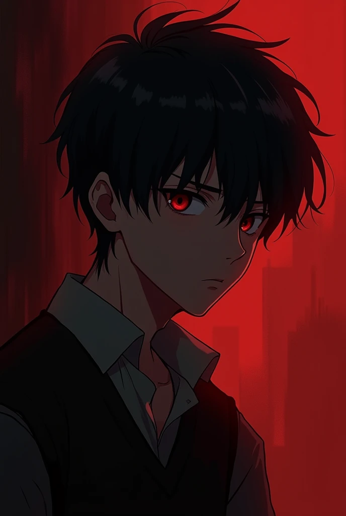 Anime boy in
Red dark area
Face hidden