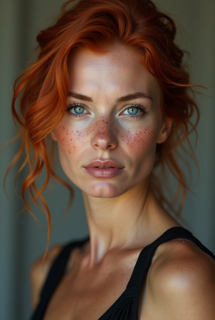 Redhead blue eyes with freckles 40 years old