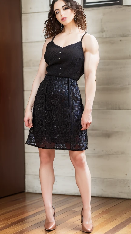 ((masterpiece)), (((best quality))), (((muscular:1.4)) woman, suburban area, ((full body view)) mature face, defined cheekbones, ((long hair:1.2)), Perfect Beautiful , perfect Face , ((bronze tone skin)), (buff arms, buff legs), long (((blonde curly))) Hair , fancy ((very long)) elegant dress , female bodybuilder Body , ((muscular legs:1.5)), Realistic Lighting , Gothic Makeup , Posing Like a Model , Look at Viewer, cool lighting, ((cool ambiance light:1.0)), high cheekbones, illustration, ultra muscular, sexy bimbo, small firm breasts, ((detailed face:1.4)) beautiful woman, (large full lips:1.4), pose, 8k,16k, muscular woman, suburban area
