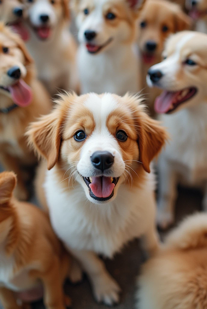 A photo of lots of cute dogs