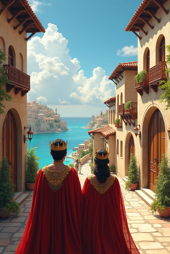 Make a picture King and queen saw islmic old houses