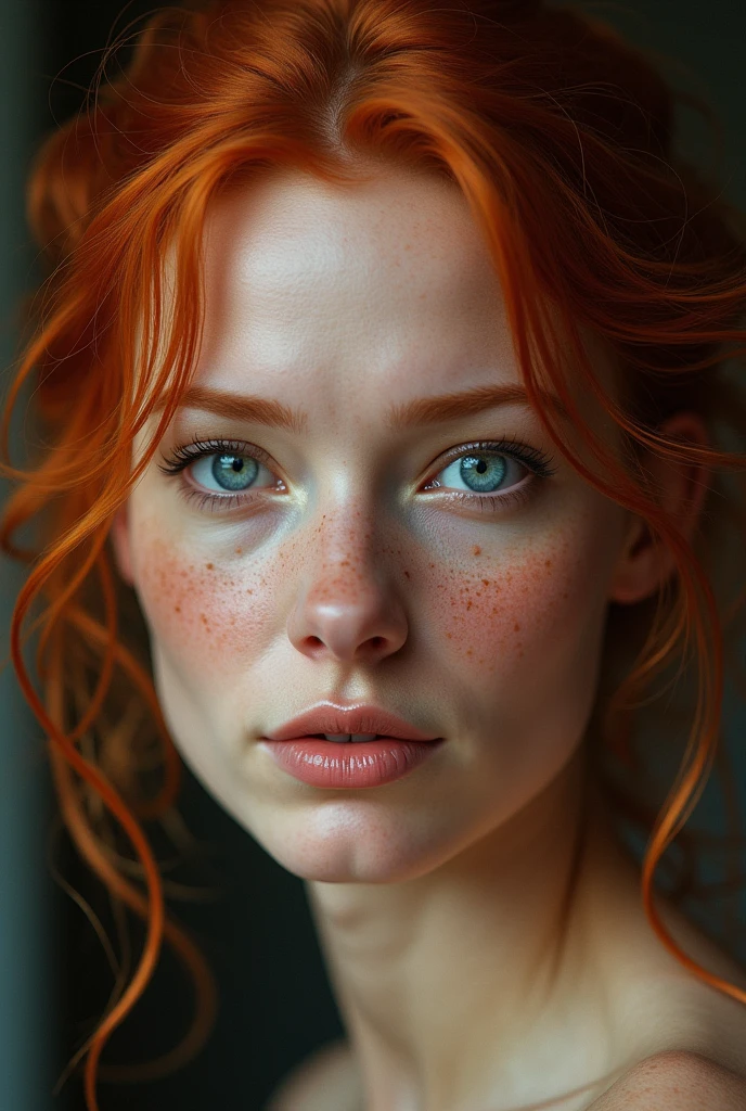 Redhead blue eyes with freckles 40 years old