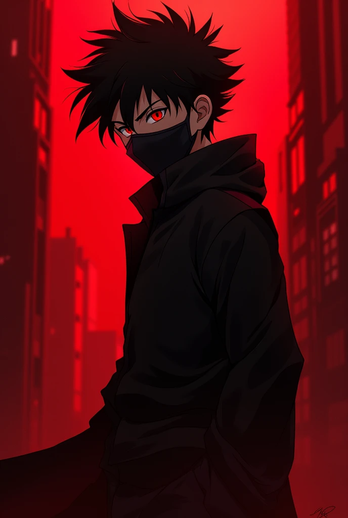 Anime badass boy in
Red dark area
Face mask