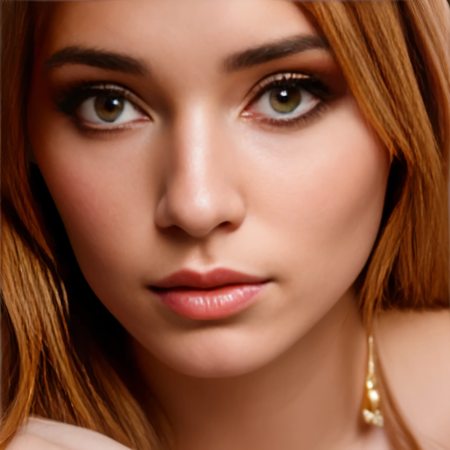 1girl, (masterpiece), (beautiful young girl:1.3), long face, (ultra sexy and beautiful face:1.4), bright red wavy hair, updo, perky breasts, 21 years, (bottomless), tiny , absurd, smooth, looking at viewer, sexy, best quality, professional color correction, film grain, ultra detailed, realistic, realistic colors, (from front, facing viewer, focus on breasts, close-up), nude