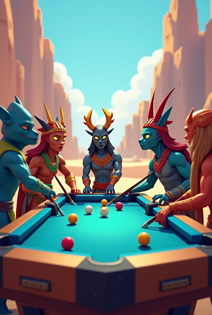 Polytopia game tribe playing pool 