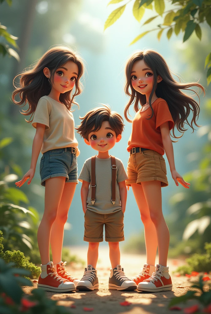 2 girls with 1 boy for album photo