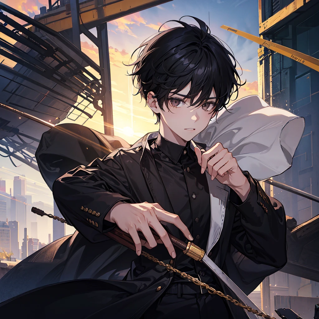Boy from, black hair,Brown eyes, short,