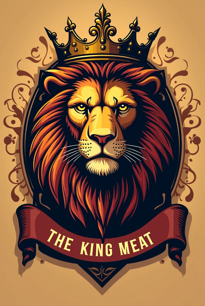 A logo for a restaurant called "the king of meat" in Spanish