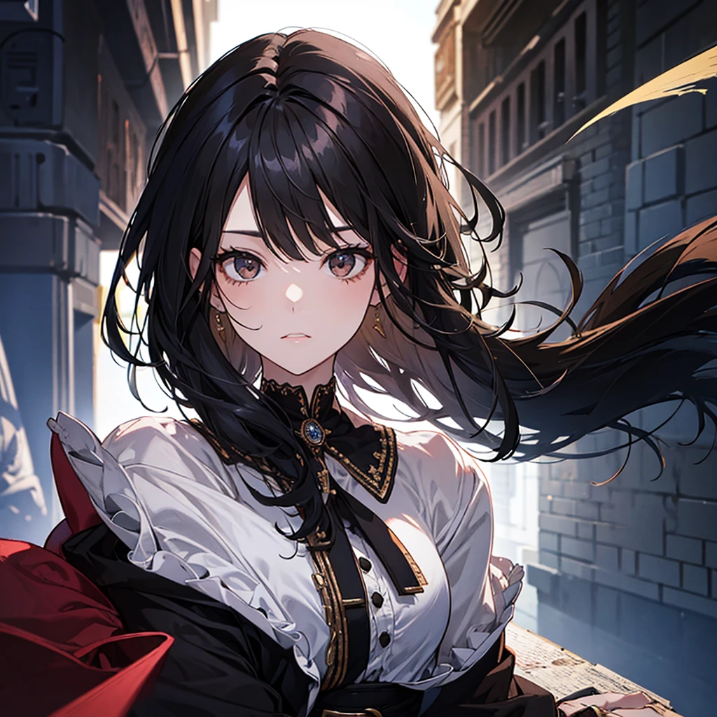 Girl from, black hair,Brown eyes, short