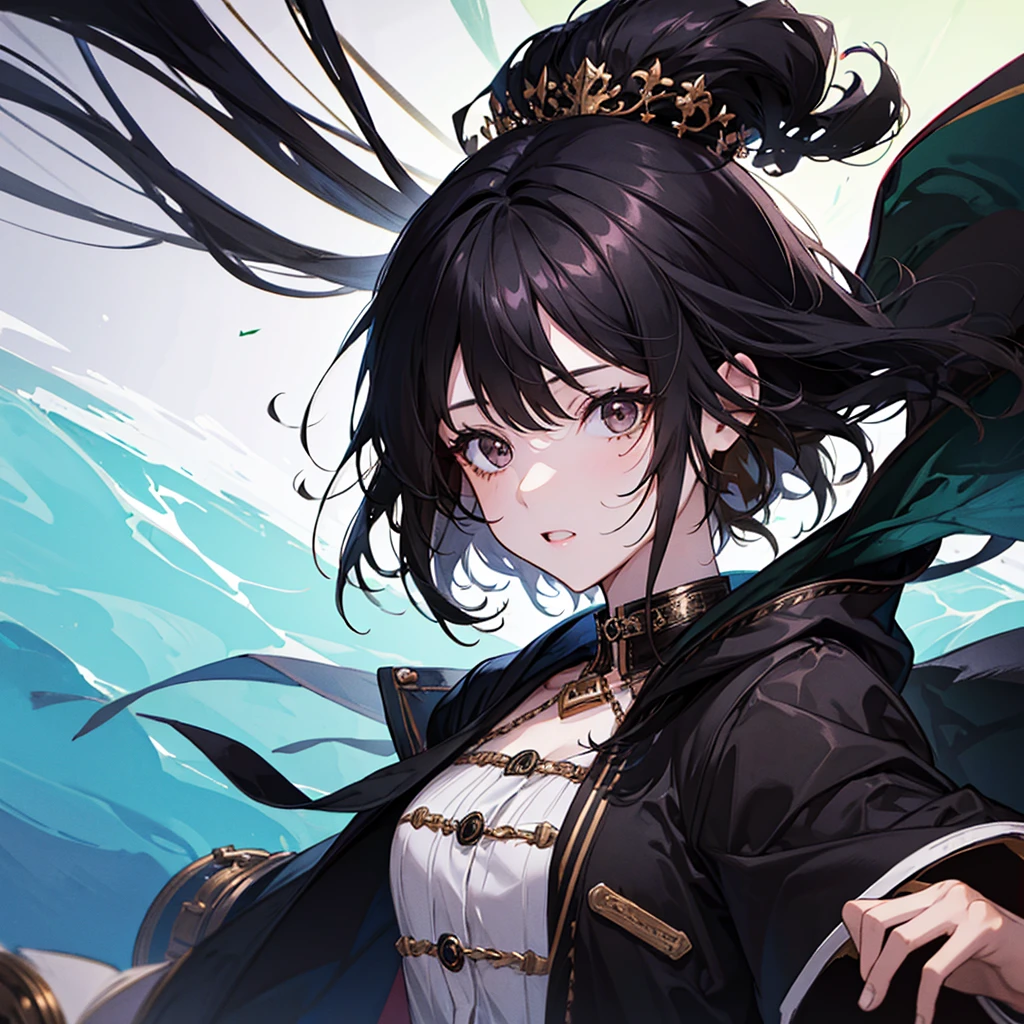 Girl from, black hair,Brown eyes, short
