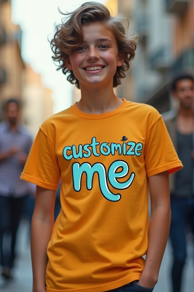 The word customize me on a t shirt
