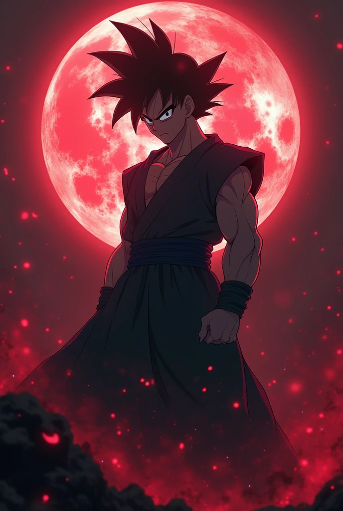 Dragonball style, vampire, nuclear energy In background, dramatic lighting, intense, bad ass, anime style, realistic, 8k HD