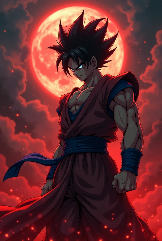 Dragonball style, vampire, nuclear energy In background, dramatic lighting, intense, bad ass, anime style, realistic, 8k HD