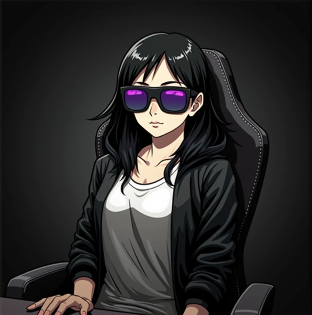 Chair Design: The chair could be sleek and modern, perhaps with a slight futuristic or minimalist design to match the anime theme.Lighting: Soft lighting effects or subtle shadows can be added to give depth and make the character pop against the simple background.Logo Layout: The character could be positioned slightly off-center, with the text either below or to the side, creating a balanced and visually appealing layout.This approach will give your YouTube logo a unique, engaging, and professional look, perfectly suited for an anime-related channel.