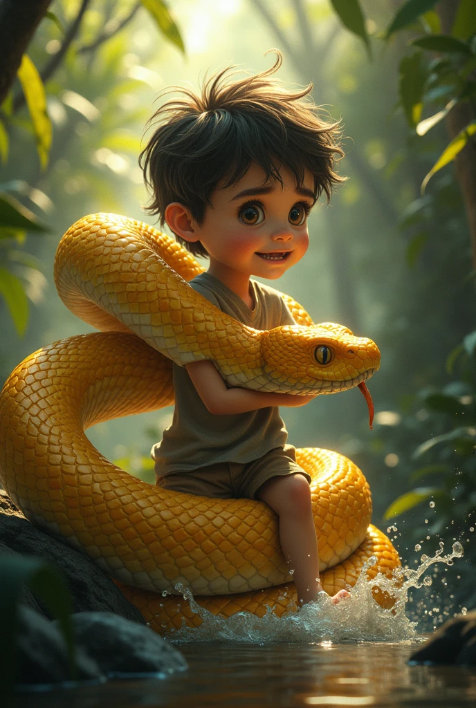 Boy Raised A Golden Python Who Saves His Life