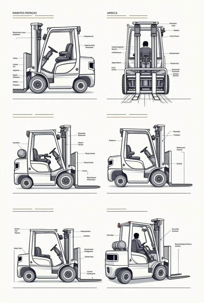 Forklift Maintenance Diagrams in Spanish 