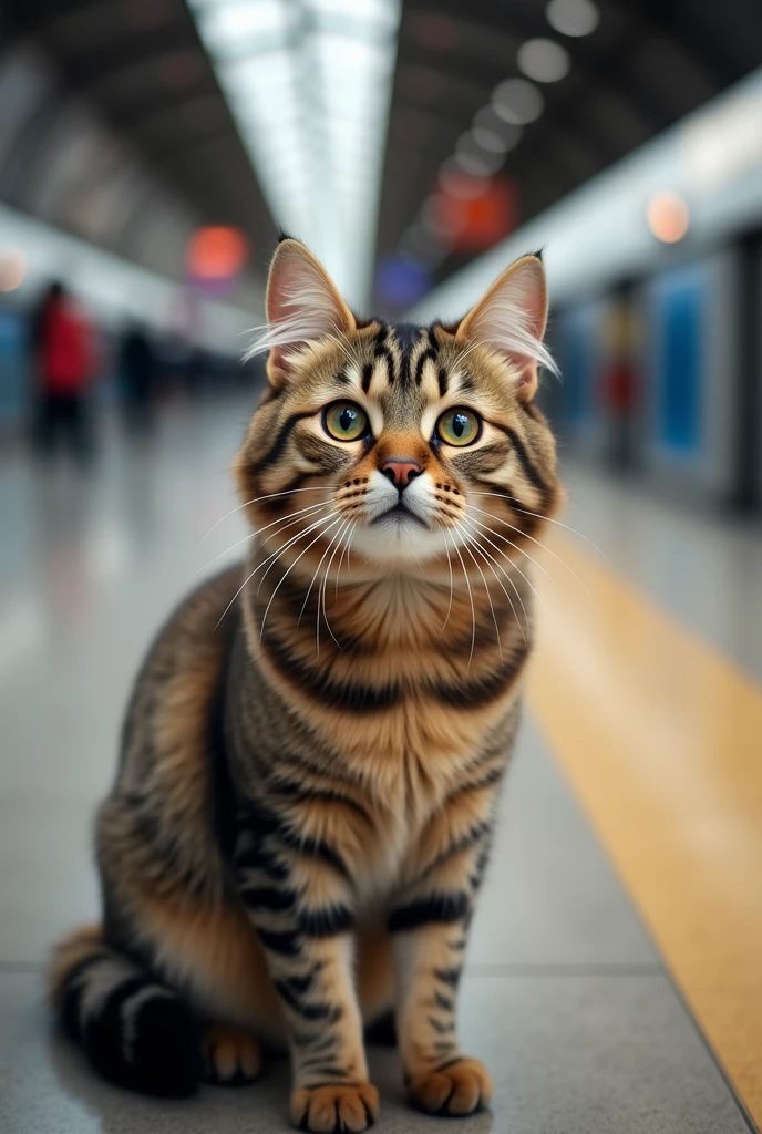Cute cat cat,Personification,Standing,Photographer image,At Beijing Railway Station