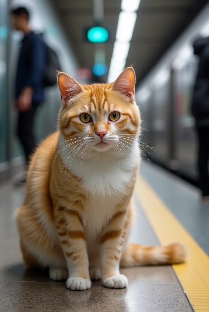 Cute cat cat,Personification,Standing,Photographer image,At Beijing Railway Station
